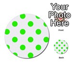 Polka Dots - Neon Green on White Multi-purpose Cards (Round)