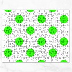 Polka Dots - Neon Green on White Jigsaw Puzzle (Rectangular)