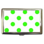 Polka Dots - Neon Green on White Cigarette Money Case