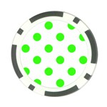 Polka Dots - Neon Green on White Poker Chip Card Guard