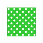 Polka Dots - White on Lime Green Satin Bandana Scarf