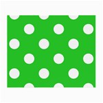 Polka Dots - White on Lime Green Small Glasses Cloth