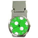 Polka Dots - White on Lime Green Money Clip Watch