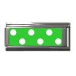 Polka Dots - White on Lime Green Superlink Italian Charm (9mm)