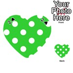 Polka Dots - White on Lime Green Playing Cards 54 (Heart)