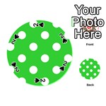 Polka Dots - White on Lime Green Playing Cards 54 (Round)