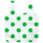 Polka Dots - Dark Pastel Green on White Full Print Recycle Bag (XL)