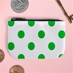 Polka Dots - Dark Pastel Green on White Mini Coin Purse