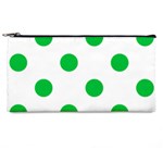 Polka Dots - Dark Pastel Green on White Pencil Case