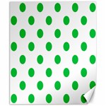 Polka Dots - Dark Pastel Green on White Canvas 8  x 10 