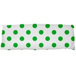 Polka Dots - Dark Pastel Green on White Body Pillow Case Dakimakura (Two Sides)