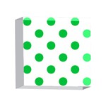 Polka Dots - Dark Pastel Green on White 4 x 4  Acrylic Photo Block