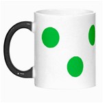 Polka Dots - Dark Pastel Green on White Morph Mug