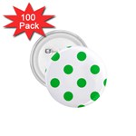 Polka Dots - Dark Pastel Green on White 1.75  Button (100 pack)