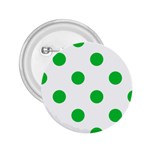 Polka Dots - Dark Pastel Green on White 2.25  Button