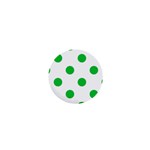 Polka Dots - Dark Pastel Green on White 1  Mini Magnet