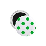 Polka Dots - Dark Pastel Green on White 1.75  Magnet