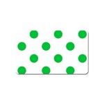 Polka Dots - Dark Pastel Green on White Magnet (Name Card)