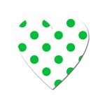 Polka Dots - Dark Pastel Green on White Magnet (Heart)