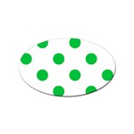 Polka Dots - Dark Pastel Green on White Sticker (Oval)