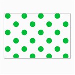 Polka Dots - Dark Pastel Green on White Postcard 4  x 6 