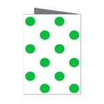 Polka Dots - Dark Pastel Green on White Mini Greeting Cards (Pkg of 8)