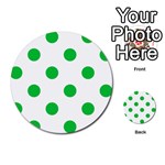 Polka Dots - Dark Pastel Green on White Multi-purpose Cards (Round)