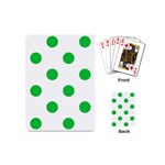 Polka Dots - Dark Pastel Green on White Playing Cards (Mini)