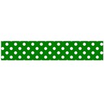 Polka Dots - White on Green Flano Scarf (Large)