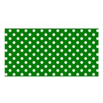 Polka Dots - White on Green Satin Shawl