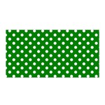 Polka Dots - White on Green Satin Wrap