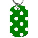 Polka Dots - White on Green Dog Tag (Two Sides)