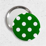 Polka Dots - White on Green 2.25  Handbag Mirror