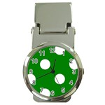 Polka Dots - White on Green Money Clip Watch