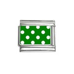 Polka Dots - White on Green Italian Charm (9mm)