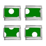 Polka Dots - White on Green 9mm Italian Charm (4 pack)