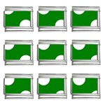 Polka Dots - White on Green 9mm Italian Charm (9 pack)