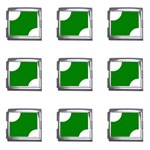 Polka Dots - White on Green Mega Link Italian Charm (9 pack)