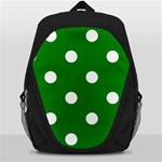 Polka Dots - White on Green Backpack Bag