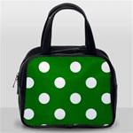 Polka Dots - White on Green Classic Handbag (One Side)