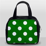 Polka Dots - White on Green Classic Handbag (Two Sides)