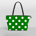 Polka Dots - White on Green Classic Shoulder Handbag (One Side)