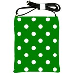 Polka Dots - White on Green Shoulder Sling Bag