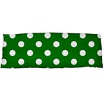 Polka Dots - White on Green Body Pillow Case (Dakimakura) (One Side)