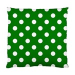 Polka Dots - White on Green Standard Cushion Case (Two Sides)