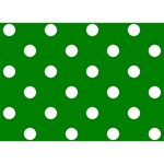 Polka Dots - White on Green Birthday Cake 3D Greeting Card (7x5)