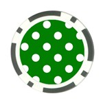 Polka Dots - White on Green Poker Chip Card Guard