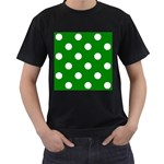 Polka Dots - White on Green Men s T-Shirt (Black)