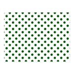 Polka Dots - Dark Green on White Double Sided Flano Blanket (Mini)