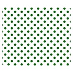 Polka Dots - Dark Green on White Double Sided Flano Blanket (Small)